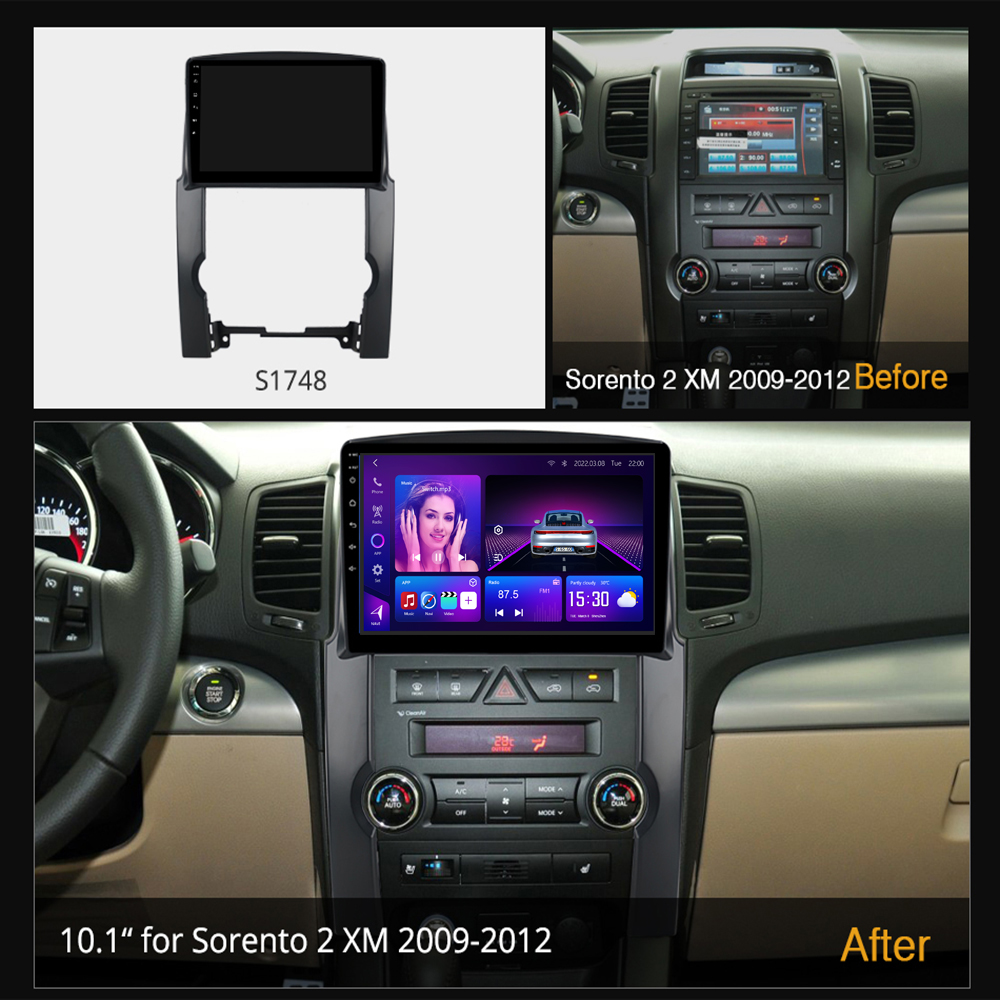 Kia-Sorento 2009-2012 Auto android Rahmen